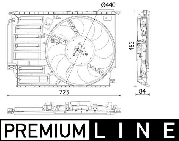 Fan, radiator - CFF547000P MAHLE - 17428645860, 8645860