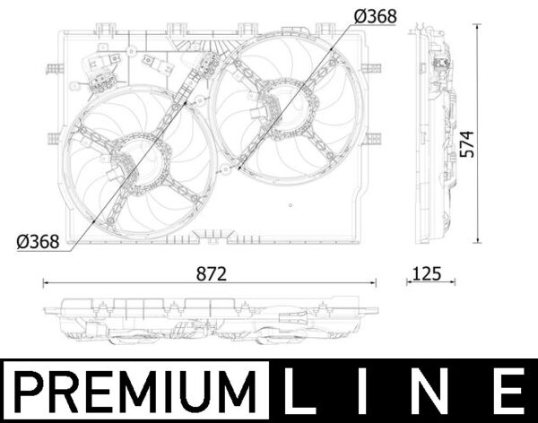 Fan, radiator - CFF552000P MAHLE - 0000053354026, 53354026