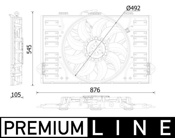 Fan, radiator - CFF553000P MAHLE - 97010606152, 97010606153, 97010606154