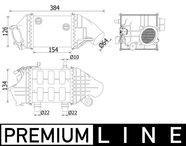 Ladeluftkühler - CI226000P MAHLE - 17517843119, 376749061, 7843119