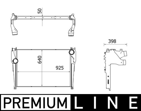 Intercooler, charger - CI227000P MAHLE - 376749121, 9615000402, A9615000402