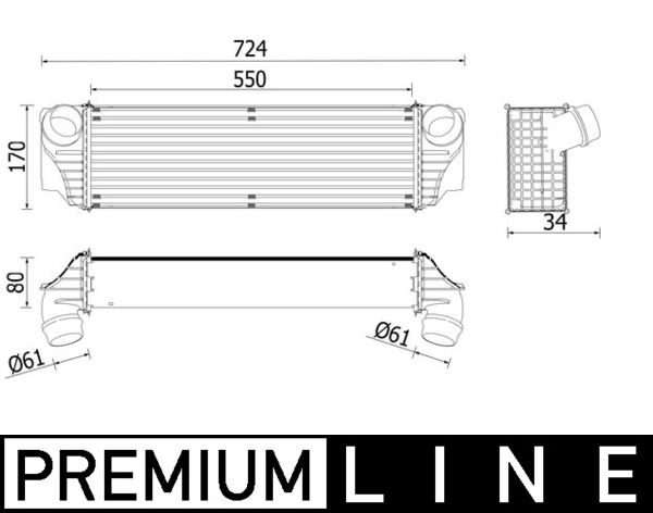 Ladeluftkühler - CI228000P MAHLE - 17117605664, 376749161, 7605664