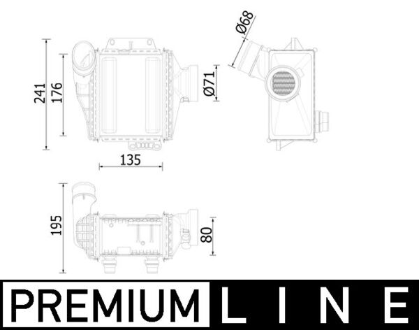 Intercooler, charger - CI539000P MAHLE - 376765791, 6510900114, 6510900414