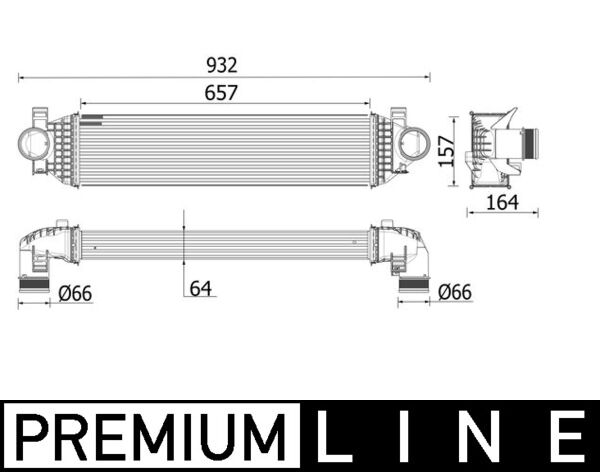 Intercooler, charger - CI549000P MAHLE - 1873488, 309068, 961220