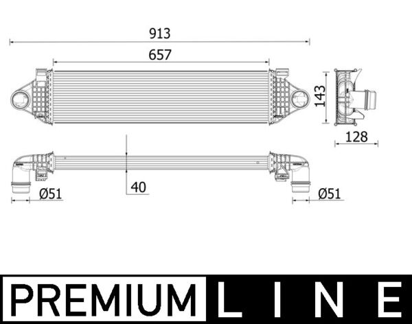 Ladeluftkühler - CI551000P MAHLE - 30951, 31367277, 59014703
