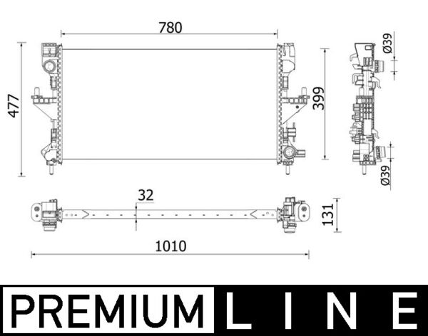 Radiator, engine cooling - CR932000P MAHLE - 0001391496080, 376747581, 1382422080