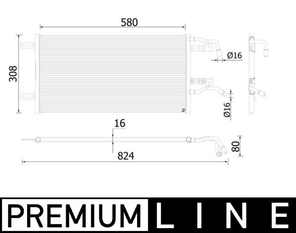 Radiator, engine cooling - CR935000P MAHLE - 17117643360, 376747-661, 7643360