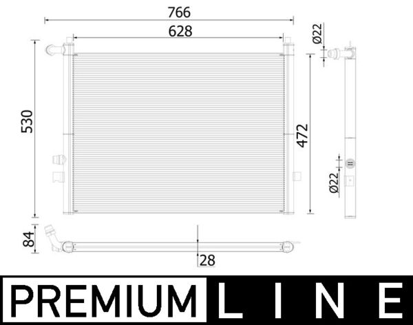 Radiator, engine cooling - CR936000P MAHLE - 17118484639, 376747671, 17118619622