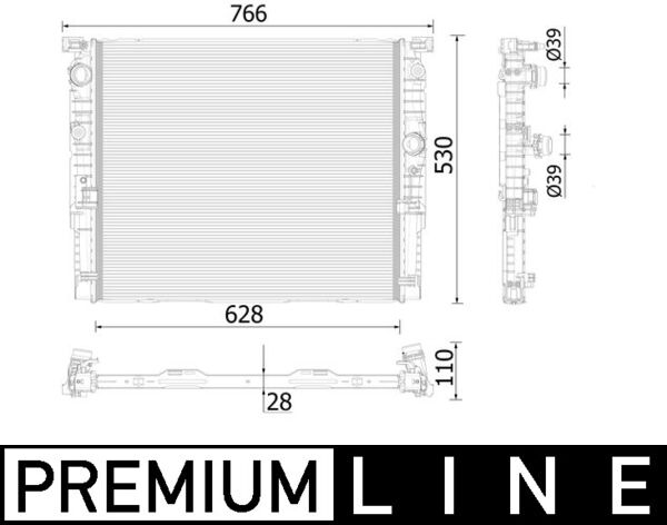 Radiator, engine cooling - CR938000P MAHLE - 17118619616, 376747701, 17118743666