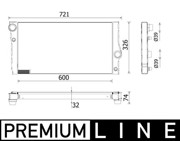 Radiator, engine cooling - CR955000P MAHLE - 17118615427, 376749091, LRc26125