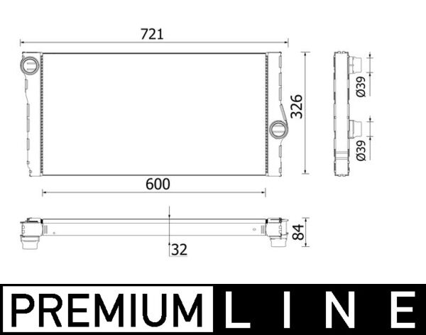 Radiator, engine cooling - CR957000P MAHLE - 050059N, 17118509177, 376749111