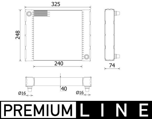Radiator, engine cooling - CR958000P MAHLE - 17112284275, 376749131, 17112284277