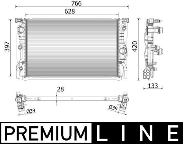 CR2223000P, Radiator, engine cooling, Cooler, MAHLE, 17118474824, 376795261, 17118576506, 17118590047, 8474824, 8576506, 8590047