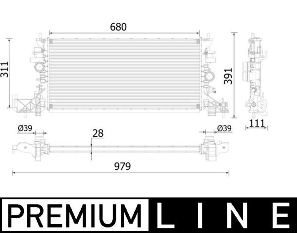 Radiator, engine cooling - CR2251000P MAHLE - 121185, 13453907, 376908794