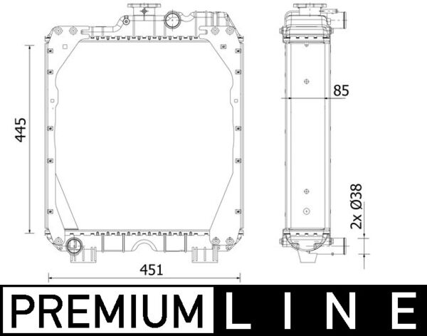 Radiator, engine cooling - CR2288000P MAHLE - 05098911, 262900, 31R53005
