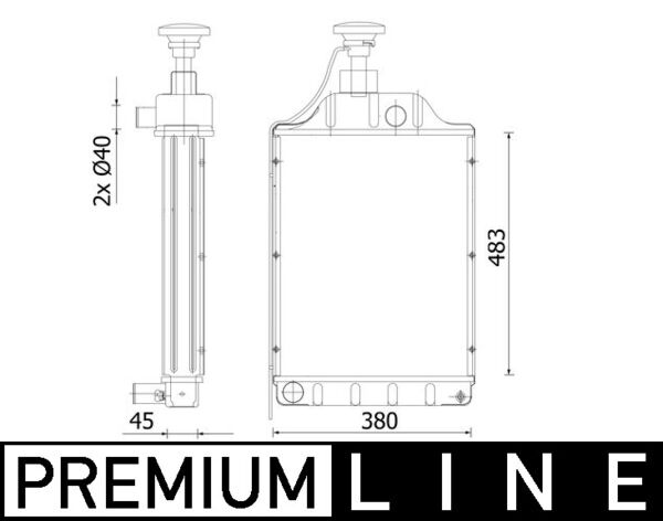 Radiator, engine cooling - CR2297000P MAHLE - 163700, 1669648M94M, 31R46007