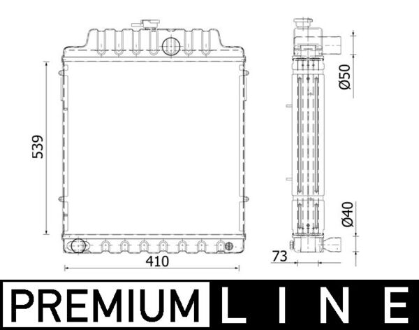 Radiator, engine cooling - CR2300000P MAHLE - 1685721M2, 191300, 31R46012