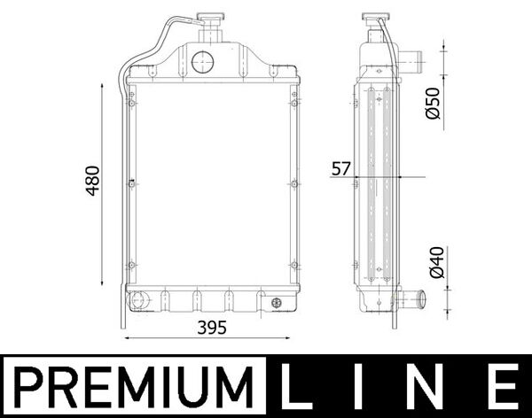 Radiator, engine cooling - CR2301000P MAHLE - 114156U91M, 213500, 376914091