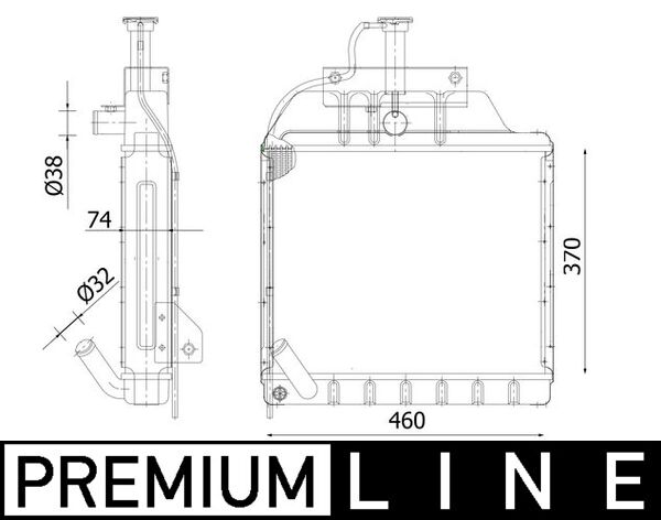 Radiator, engine cooling - CR2302000P MAHLE - 0015220U91A1, 161600, 31R46018