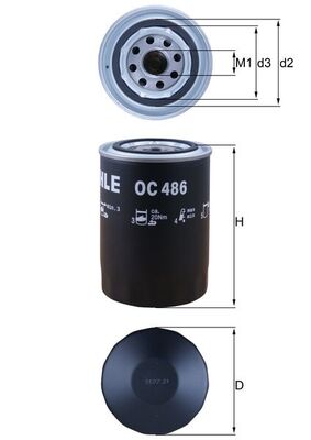 OC486, Oil Filter, Oil filter, MAHLE, 0451203235, 106928, 1109AS, 11143220002, 1407098, 152071760815, 15564, 1582036, 2282, 2310900, 244191000, 2992188, 32102, 4069OS, 41020, 41150030A, 504006145, 51592, 586055, 98.110.32/110, AP3543, AZL134, B281, BC1079, BFO4082, COF100105S, DO1820, EFL252, ELH4354, EOF188