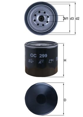 OC299, Ölfilter, Ölfilter, MAHLE, 0650394, 0947207, 0986AF0341, 1009900, 132110181, 2039, 2323200, 2631641000, 37Z02OF104, 47459, 51386, 93156631, 93156945, 94028863, ADZ92104, B109, C503, DO204, EFL730, ELH4275, FO587, FO900S, FT5042, H20W10, I131U00, I202002, IO332, J1315011, J1319000, L20290