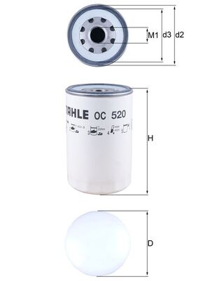 OC520, Ölfilter, Ölfilter, MAHLE, 0451300008, 108859, 154068324970, 5001021176, 5010240400, 5010295196, 624206, 92140E, B7227, ELH4753, FT5529, H218W, LF3565, LFP3191SC, LSF5187, OP584/2, SO3565, SP1247, W1160/2, 451300008, 5010295195, PH8946, P0008