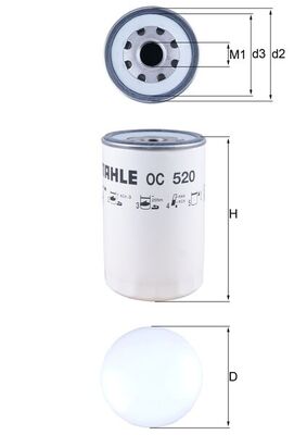 Ölfilter - OC520 MAHLE - 0451300008, 108859, 154068324970