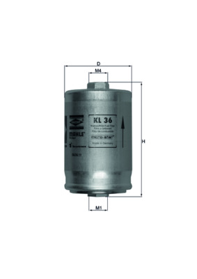 Kraftstofffilter - KL36 MAHLE - 0450905087, 100479, 26.43.53/130A
