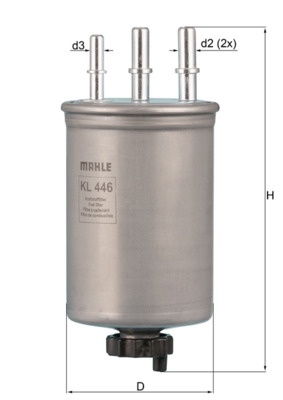 Kraftstofffilter - KL446 MAHLE - 0450906508, 0K52A13480, 0K52A23570