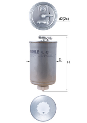 Kraftstofffilter - KL43 MAHLE - 0450906172, 110306, 153071760380