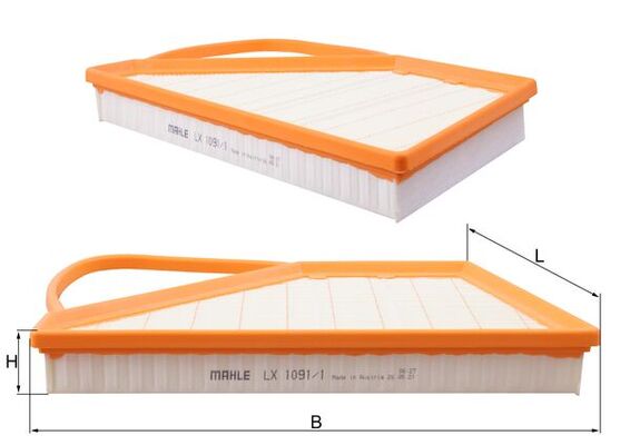 Air Filter - LX1091/1 MAHLE - 3W0129620B