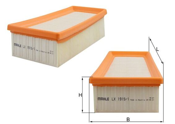 Luftfilter - LX1919/1 MAHLE - 76506015000, 76506015100