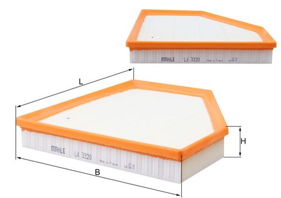 LX3320, Air Filter, Air filter, MAHLE, 101448, 13718605164, 154072427190, 30D2300, 3123210040, A1811, A2587, ADB112247, AG1803, ALA18051, AP032/8, C27045, CA12142, E1345L, ELP9555, F026400270, LVFA1623, PA3790, PA7415, S3D23A, WA9824, 8605164