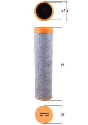 Sekundärluftfilter - LXS7080 MAHLE - CF902, SA17231