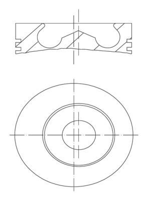 0095500, Piston, Complete piston with rings and pin, MAHLE, 1908840, 8772870, 94450600, A350577, 8785440022, 87-101507-00, 87-102700-10, 87-102707-10, 87-102907-10, 87-103900-30, 87-425008-10
