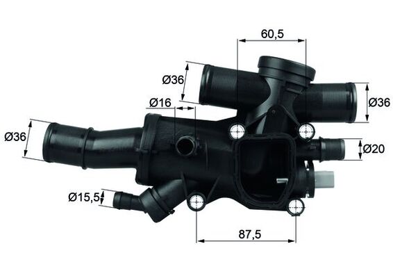 Thermostat, Kühlmittel - TH4483 MAHLE - 1256951, 1336-X1, 1336X1