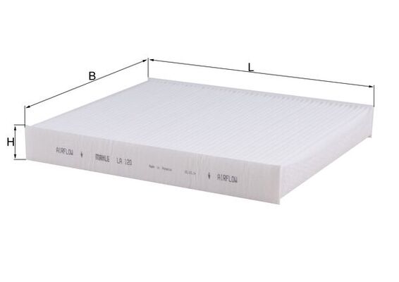 LA120, Filter, interior air, Cabin filter, MAHLE, 10302526, 109044, 13105311, 15.30.16/20, 1542, 19590, 1987431057, 21652356, 350203061450, 4638300018, 5303100, 698685, 6Q0819647, 6Q0820367, ACE089, ACP303, AH191, AH7055, ALC5319, BFC1003, C38198, CAF201201, CF-226, CF2393, CU2545, DCF006P, E394, E961LI, ELR7076, FAH5012
