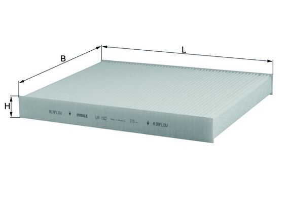 LA182, Filter, interior air, Cabin filter, MAHLE, 1310.5327, 1987431114, 21316, 21653020, 350203062240, 5318900, 715581, 7E0819631, 7H0819631, AH209, AH7173, ALC5331, BFC1035, CAF1732, CU2842, DCF233P, E1910LI, E413, ELR7129, FAH5062, K1155, MC641, N249, NC2152, PCK8815, QFC0127, V10311033, VCF255, WP9166, 1987432114