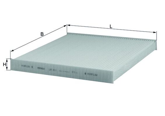 LA411, Filter, Innenraumluft, Innenraumfilter, MAHLE, 11123190014, 13035300, 17450, 1987432065, 274454/20, 27951, 42030AC, 5313000, 6001073266, 62927951, 6447YA, 6447YC, 65431, 715636, 80000815, ACE205, ADL142514, AH263, ALC5393, BCF218, CCF0159, CF10420, CU2544, E2940LI, E476, EKF172, ELR7185, FC129, K1261, MP262