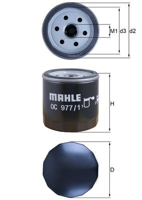 Ölfilter - OC977/1 MAHLE - 04E115561, 04E115561B, 04E115561S