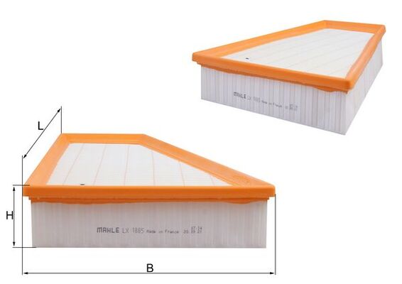 LX1885, Air Filter, Air filter, MAHLE, 120737, 1418883, 153071760231, 221908, 274, 3033100, 30740955, 4105AP, 50939219, 585149, 60125, 7123210011, 8522, A1268, A2236, ADF122205, AF080, AG1754, ALA8840/2, AP186/1, BFA2012, C30161, CA10356, CAF100861P, E850L, EAF623, F026400109, GFE4165, MA3062, MAP60197