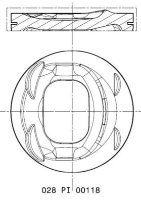 028PI00118000, Kolben, Kolben komplett mit Ringen und Bolzen, MAHLE, 03C107065AP, 40477600, 8742990000