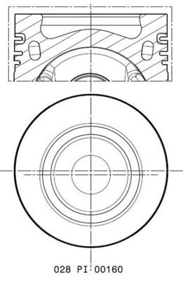 Kolben - 028PI00160000 MAHLE - 04L107065AM, 41936600