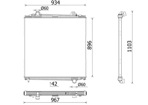 Radiator, engine cooling - CR103000P MAHLE - 376701-951, 81.06101-6788