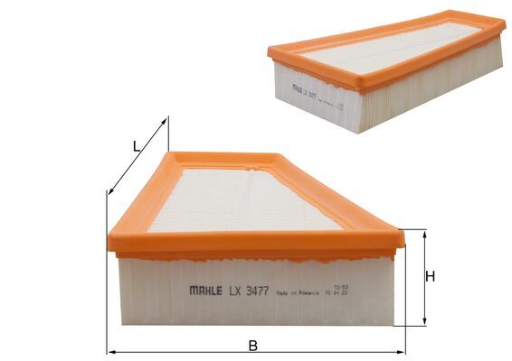 LX3477, Luftfilter, Luftfilter, MAHLE, 0123210028, 101444, 153071762364, 165465DD0A, 17101444, 2700940004, 30A3800, 60780, A1544, A2468, ADN12289, AF131, AP035/5, BFA2289, C27004, CA11411, CAF101080P, E1075L, EAF833, ELP9457, F026400380, LVFA1526, MA3256, MD8620, P561, PA10037, PA3637, PA7755, S3A38A, SB2314