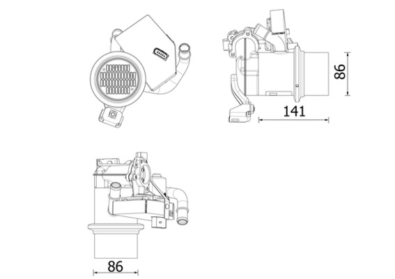 CE14000P, Cooler, exhaust gas recirculation, Cooler, MAHLE, 04L131512G, 376745-411, 8.31245, 831245, WG1749334