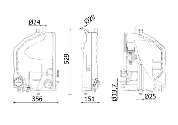 Ausgleichsbehälter, Kühlmittel - CRT6000S MAHLE - 134003N, 342230006, 359001601400