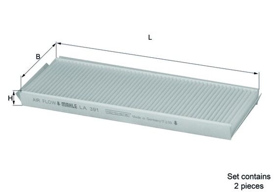 Filter, Innenraumluft - LA391/S MAHLE - 0986AF4184, 6811021000, 715700