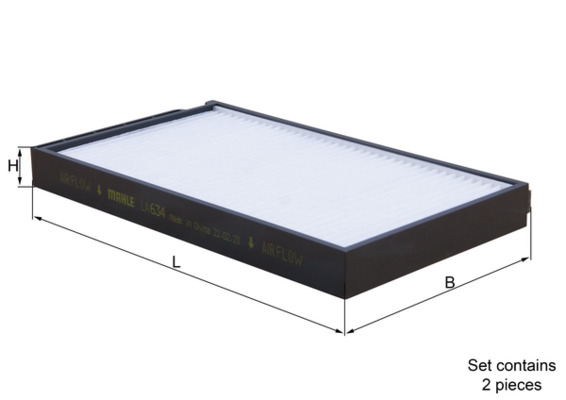 LA634/S, Filter, interior air, Cabin filter, MAHLE, 0986AF4187, 17494, 21HYH27, 37123190013/S, 715669, 80001130, 976174H000, AC-001, ADG02553, AH5722, CCF0434, CU21005-2, EKF3582, FAAHY27, FC418x2, HB400, HC8219, J1340517, K13072X, LVCF585, MS6432, N1340514, SA1318, TSP0325327, V52300012, WP2044, 17494X2, 1987435015, 976174H000AT, CP1327