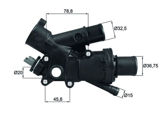 Thermostat, Kühlmittel - TH4383 MAHLE - 1336AS, 180395, 1838288